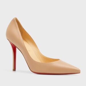 Christian Louboutin Apostrophe Pump in Nude Nappa Leather